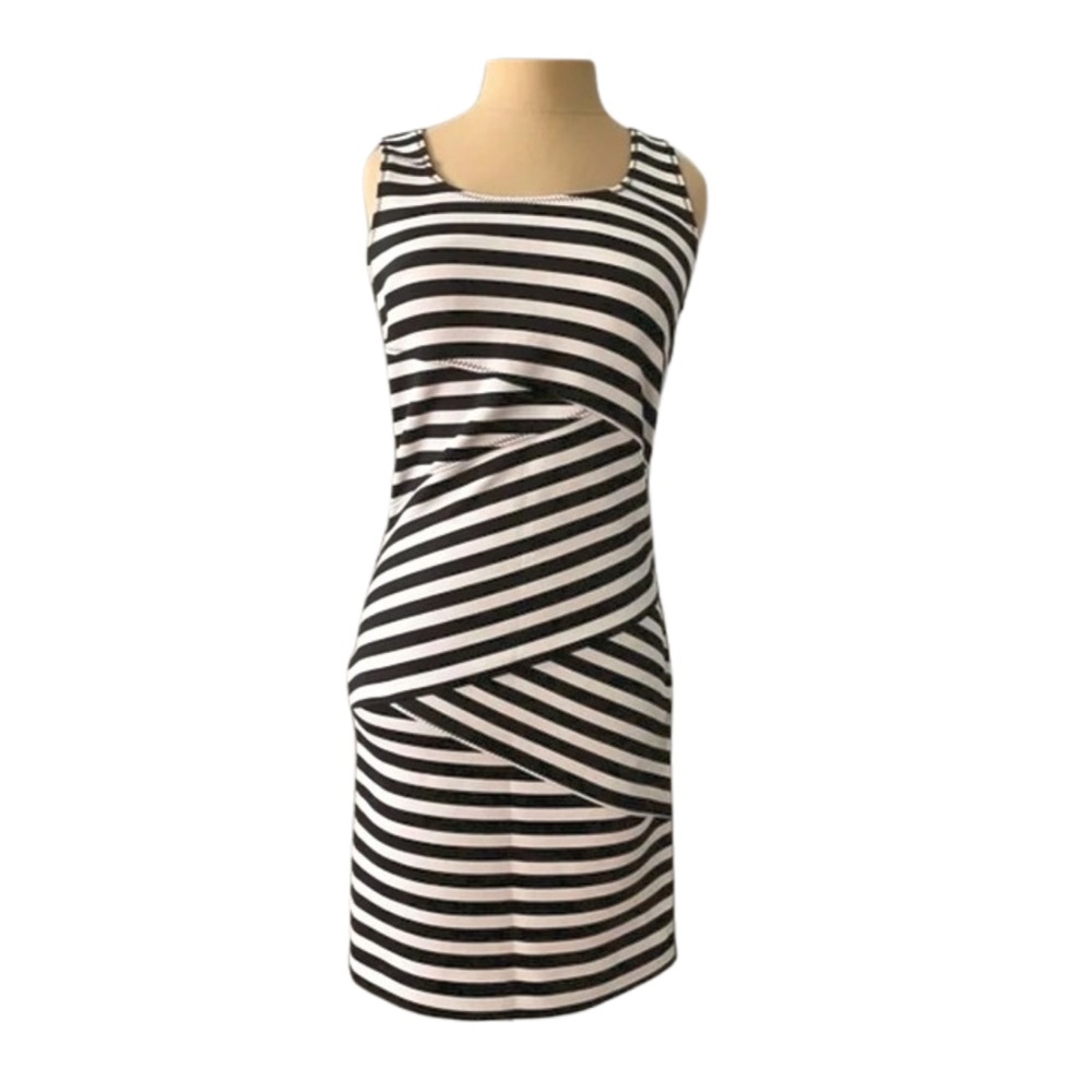 Sleeveless Criss Criss Striped Dress